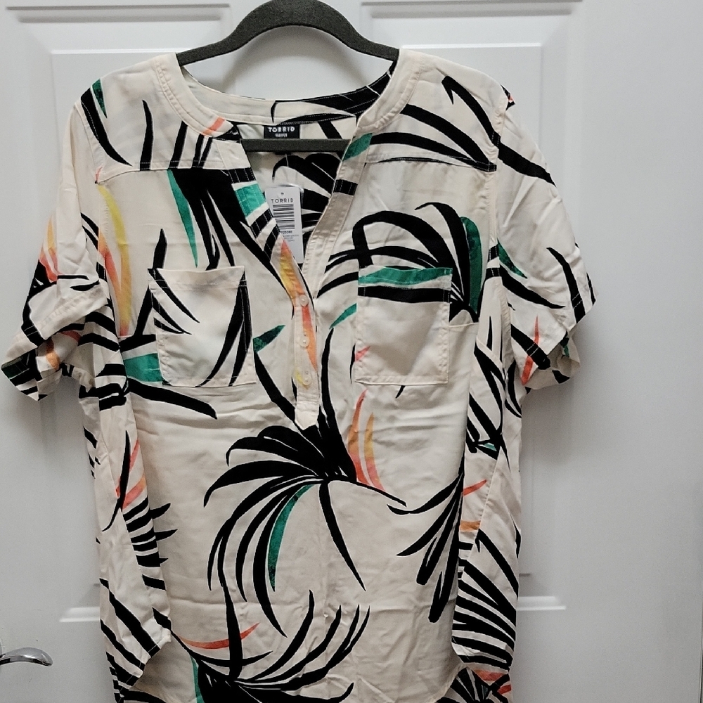 Torrid Tropical Print Blouse